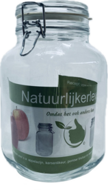 Vierkante glazenpot van 2 liter met klemsluiting