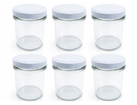 Jampotten 346 ml met twist-off deksel wit (6 stuks)