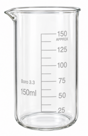 Bekerglas 150 ml Gegradueerd. hoog model Hittebestendig borosilikaat-glas