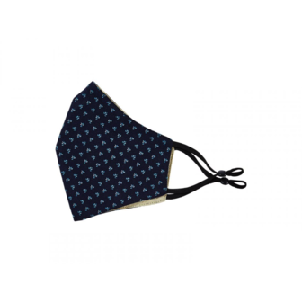 Tilley mondmasker (2) Navy print/Solid mid blue