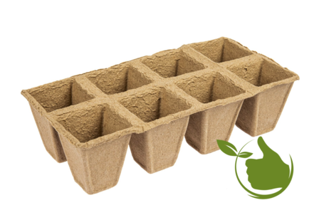 Papieren potjes 8 per tray  6x6x6cm 30 stuks