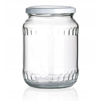 Glazenpotten 700 ml met twist-off deksel (wit) 8 stuks