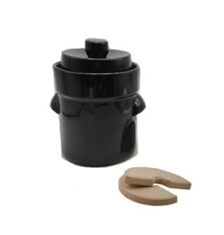 Mini fermentatiepot 3 liter (Bruin/Modern) met verzwaringsstenen