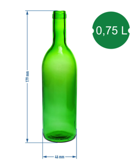 Most & Wein 12 x Weinflasche Bordeaux ❀  0,75 Liter ❀ Klarglas Flasche für Saft 