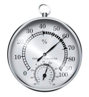 Thermometer / hygrometer (zilverkleurig)