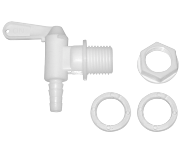 De kraan wordt geleverd met een 3/4&quot; BSP schroefdraad inclusief twee rubberen ringen en een moer