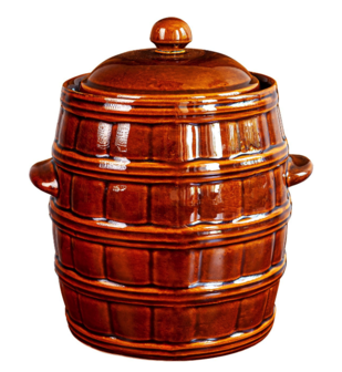 Zuurkoolpot 8 liter (Bruin/Geblokt)