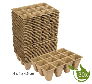 Papieren potjes 12 per tray  4x4x4.5cm 30 stuks