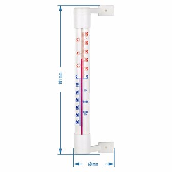 Kunststof raamthermometer 18/190mm