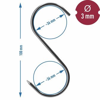 Traditionele vleeshaken 10cm verpakt per 10 stuks