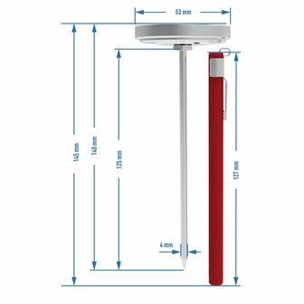Thermometer voor barbecue 0 &deg; C + 120 &deg; C