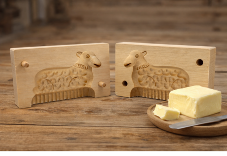 Botervorm rechthoek voor 150g boter - motief: Lam