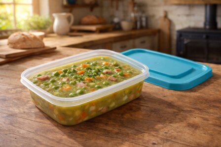 Set van 3 Kunststof Bewaarbakjes met Deksel &ndash; 1020 ml