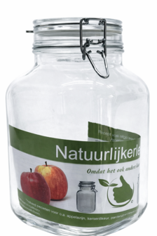 Quadratisches 3-Liter-Glas mit Clipverschluss