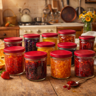 Jampotten 346 ml met twist-off deksel (bordeaux) 6 stuks