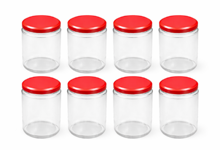 Inmaakpotten 500 ml met twist-off deksel (Bordeaux) 8 stuks