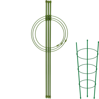 Steunringen voor tuinplanten, 3 ringen, 0,5 m