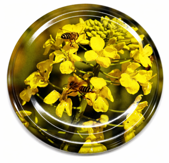 Twist-off deksels 82mm Bij op Bloem
