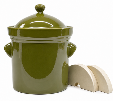 Zuurkoolpot 5 liter (Olijf/Buik model)