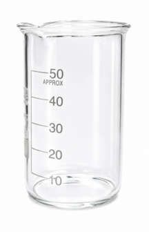 Bekerglas 50 ml gegradueerd hoog model hittebestendig