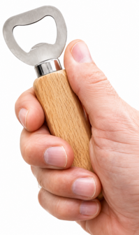 Houten authentieke flessenopener 14 cm