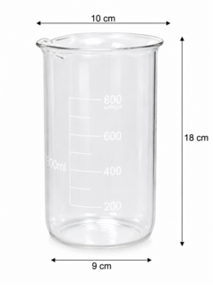 Bekerglas 800ml hoog model