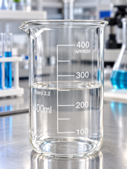 Bekerglas 400ml hoog model