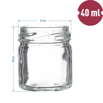 40 ml Glazen Potjes met Gekleurd Deksel &ndash; Set van 10 Stuks