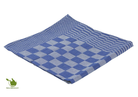 Theedoek blok 65x65cm blauw 6 stuks