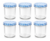 Jampotten 346 ml met twist-off deksel blauw (blok) 6 stuks