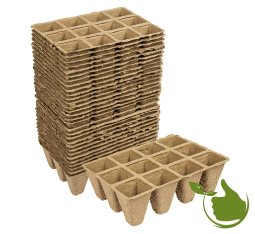 Papieren potjes 12 per tray  4x4x4.5cm 30 stuks