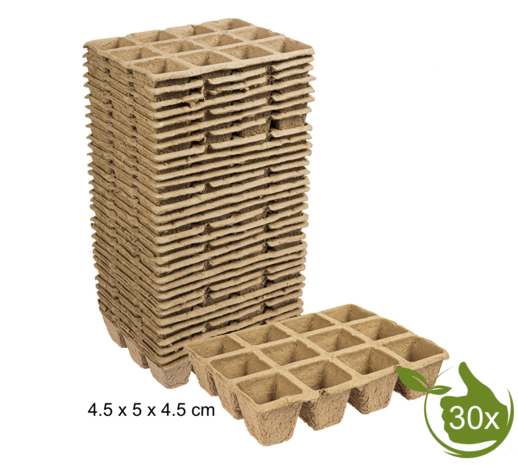 Papieren potjes 12 per tray  4.5x5x4.5cm 30 stuks