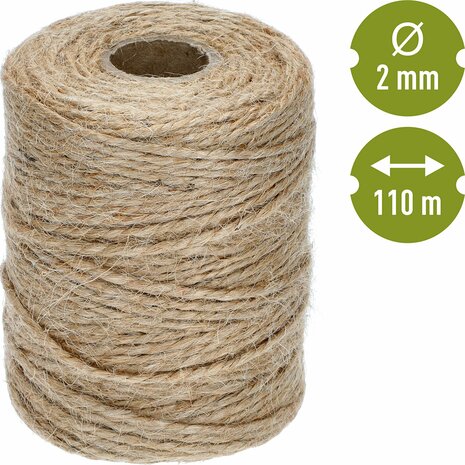 Jute touw 110 meter x 2 mm 250 gram