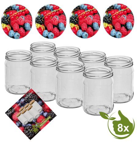 Inmaakpotten 500 ml met twist-off deksel (fruit) 8 stuks