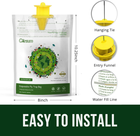 Vliegen vangzak vangt tot 35.000 vliegen