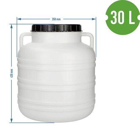 Zuurkoolvat met schroefdeksel 30L