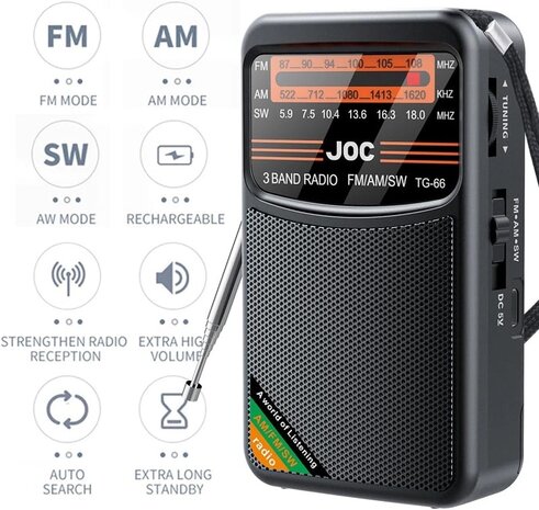 Full-Range Pocket Radio FM/AM/FW