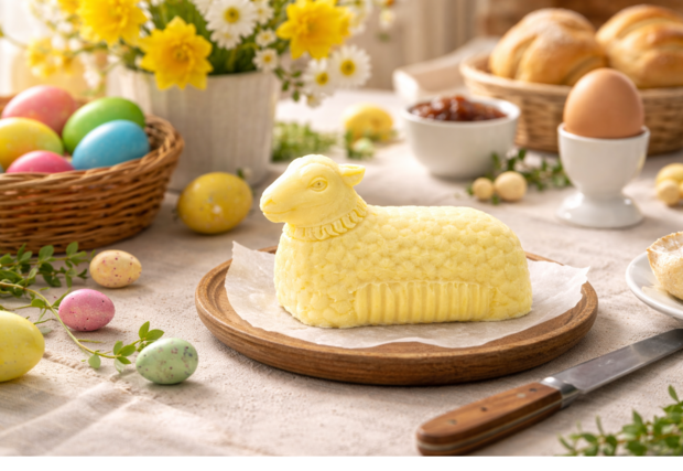 Botervorm rechthoek voor 150g boter - motief: Lam