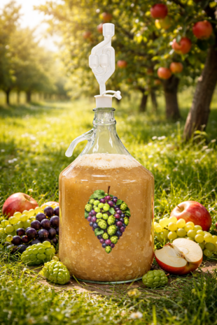 Gistingsfles 5 liter met stop en waterslot