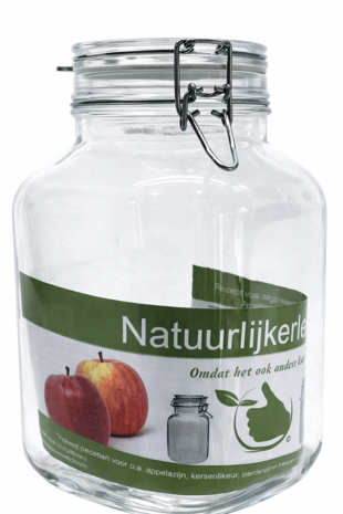 Quadratisches 3-Liter-Glas mit Clipverschluss