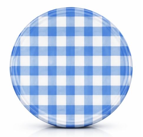 Twist-off deksel blauw/wit blok design