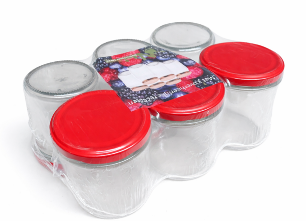 Jampotten 346 ml met twist-off deksel (bordeaux) 6 stuks
