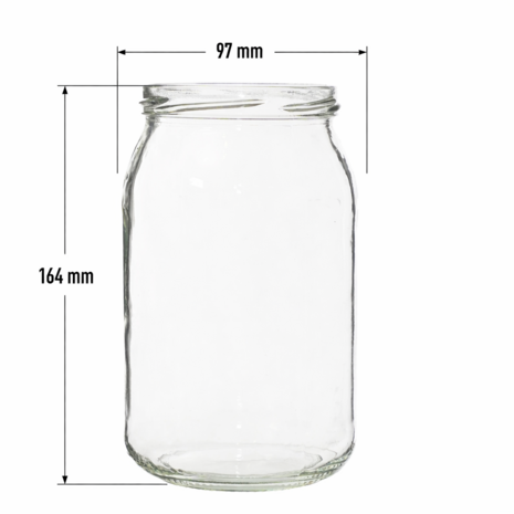 Inmaakpotten 900 ml exclusief deksel verpakt per 8 stuks