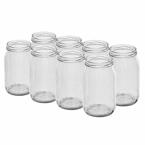 Inmaakpotten 900 ml exclusief deksel verpakt per 8 stuks