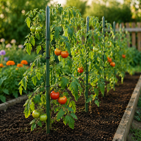 Bioogr&oacute;d tuinpalen - gecoat staal, 1,5 m, &Oslash;11 mm, 10 stuks