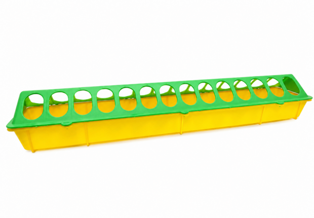 Kuiken Voerbak met 28 Voergaten &ndash; Vrijwel Onbreekbaar &ndash; 50 x 11 x 7 cm