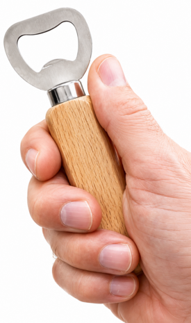 Houten authentieke flessenopener 14 cm