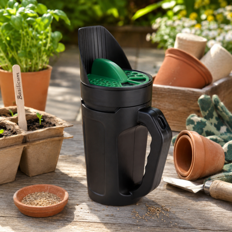 Zaad- en waterdispenser 1,5L met verstelbare doseerdop
