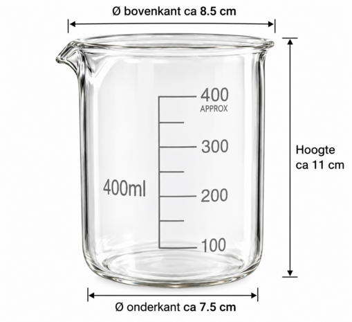Bekerglas laag model 400ml