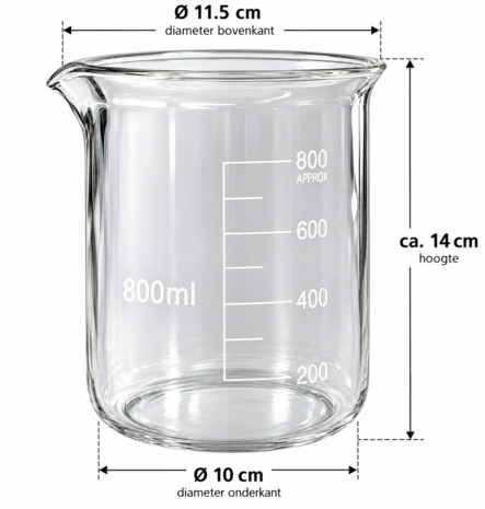 Bekerglas laag model 800 ml